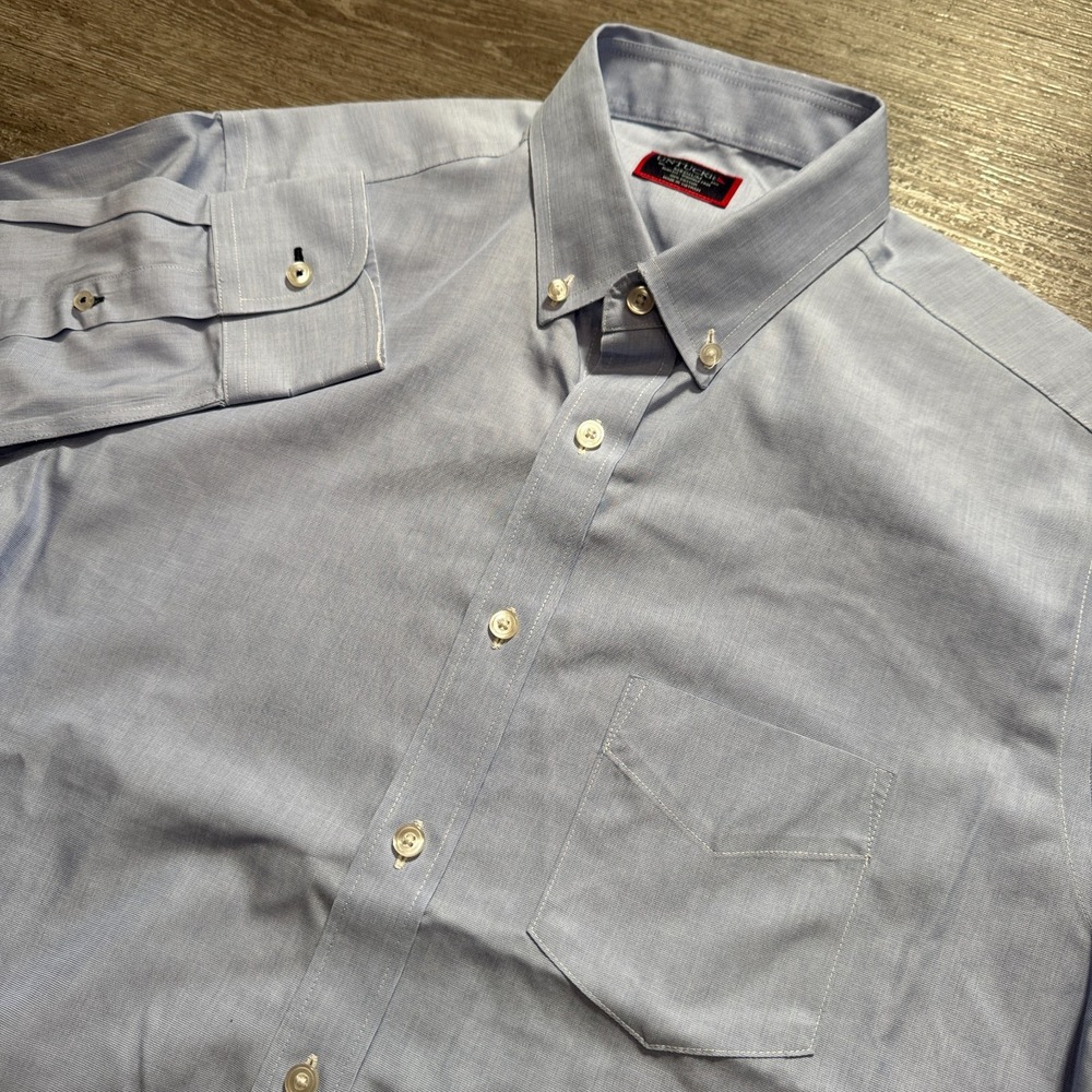 UNTUCKit Shirt Mens Medium Blue 100% Cotton Button Up Long Sleeve Casual Adult‎